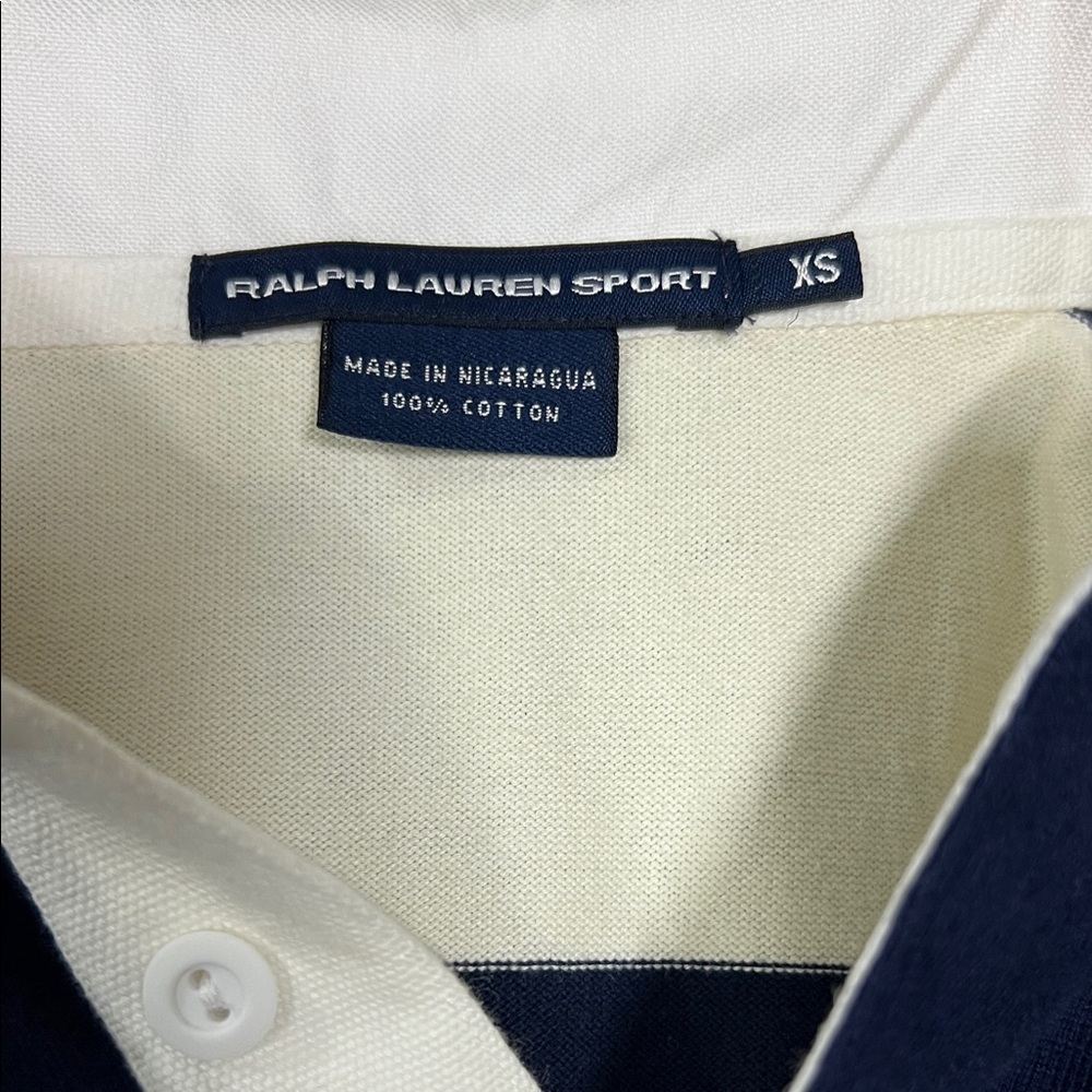 Polo by Ralph Lauren women’s Navy and Cream long sleeve Shirt size xs - Picture 7 of 9